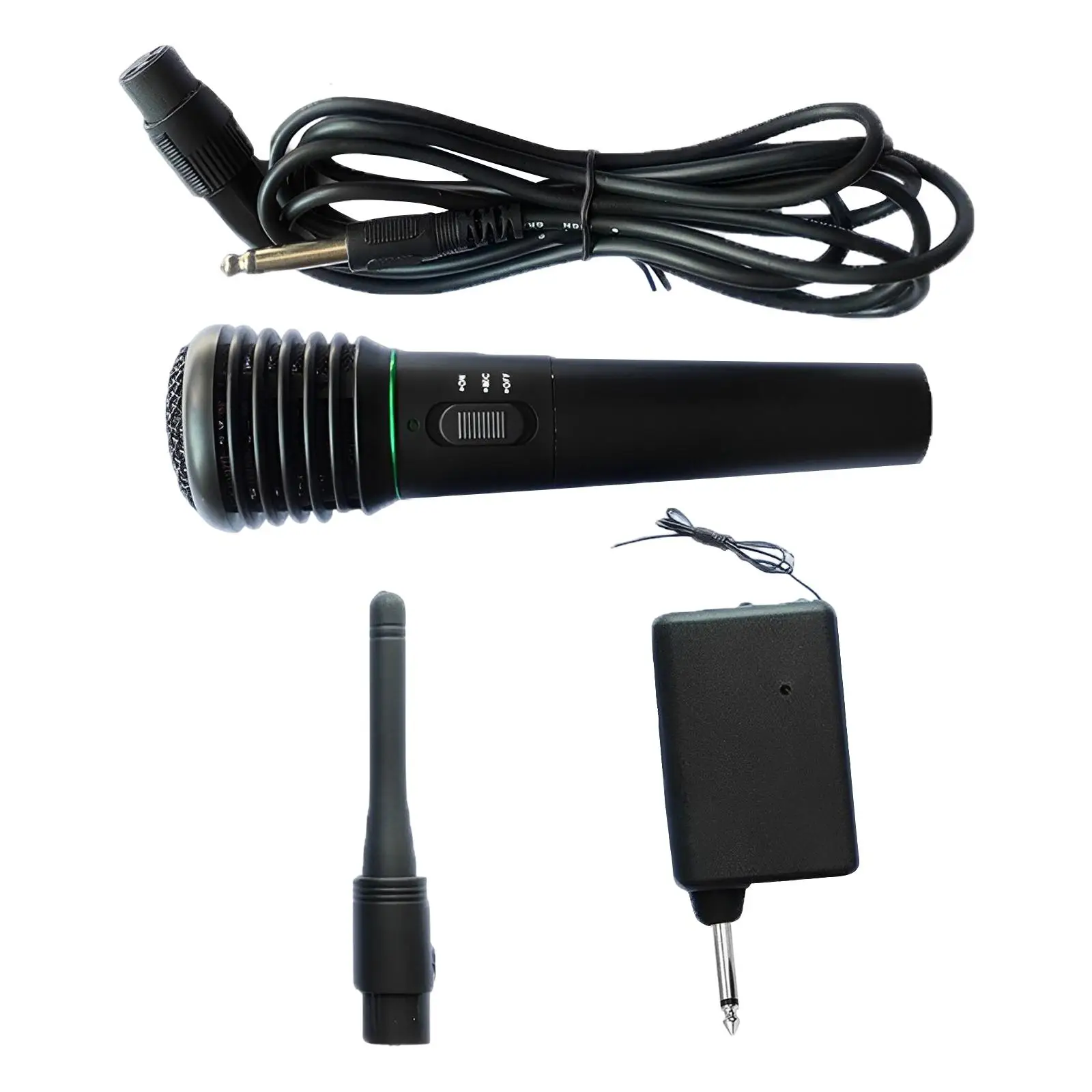 Wireless Microphones System 2 in 1 Plug and Play Durable Vocal Microphone for Karaoke Singing Desktop PC Party Meeting Amplifie