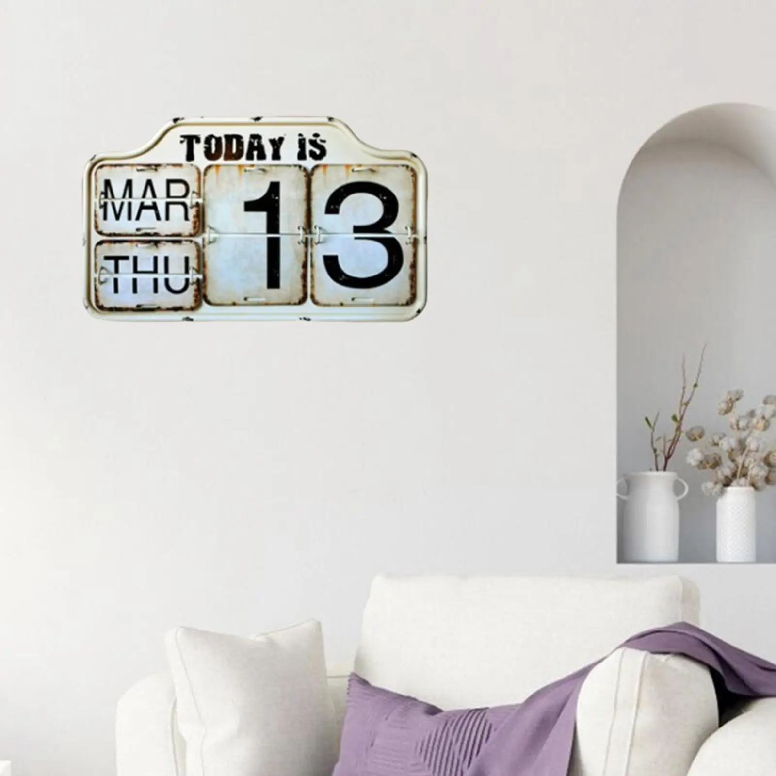 Creative Calendar Wall Hanging Distressed Retro Style for Bar Bedroom Office
