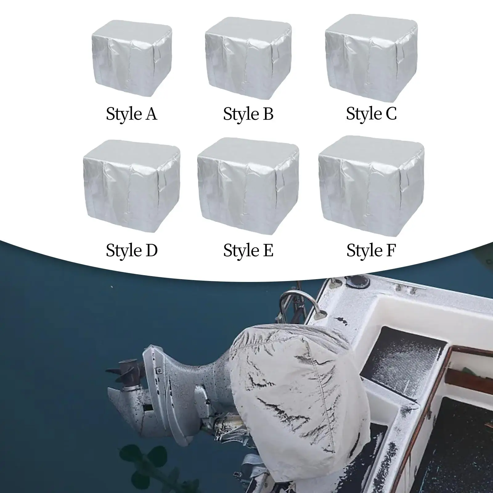 Boat Motor Covers Argent Yacht Waterproof Anti Wind Boat Engine Hood Covers
