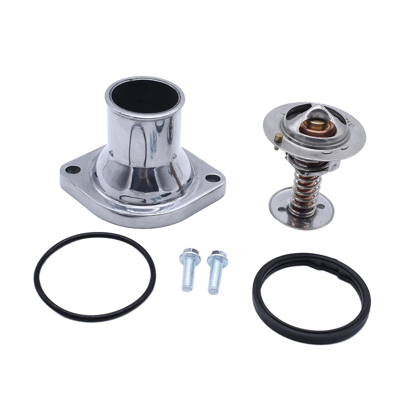 Water Neck Thermostat Kit Straight -Up LS Thermostat Assembly for Chevy Silver Water Neck Kits Auto Parts Engine Cooling