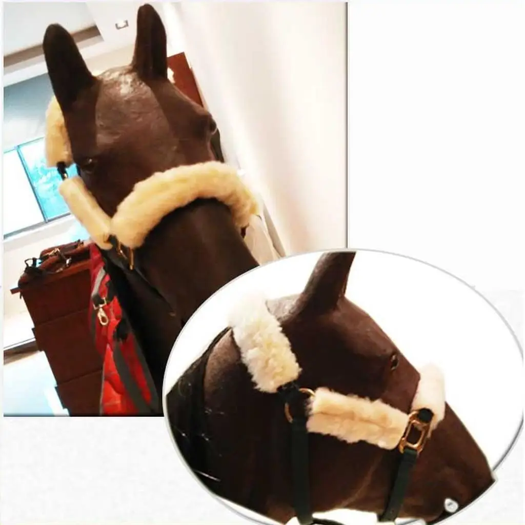 4pcs Durable Comfortable Horse Bridle Fleece Cover Equestrian Noseband Cover