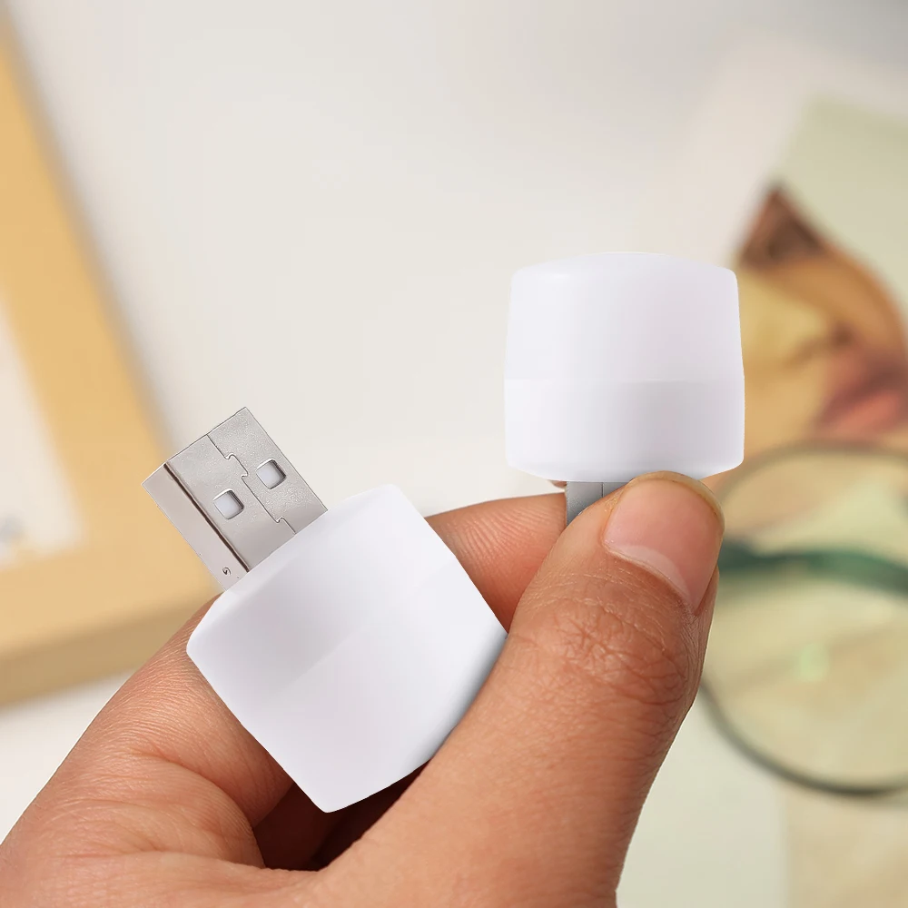 1-10PCS USB Night Light Mini LED Plug Lamp Power Bank Charging Eye Protection Book Lights Mobile Power Charging Bedroom Light