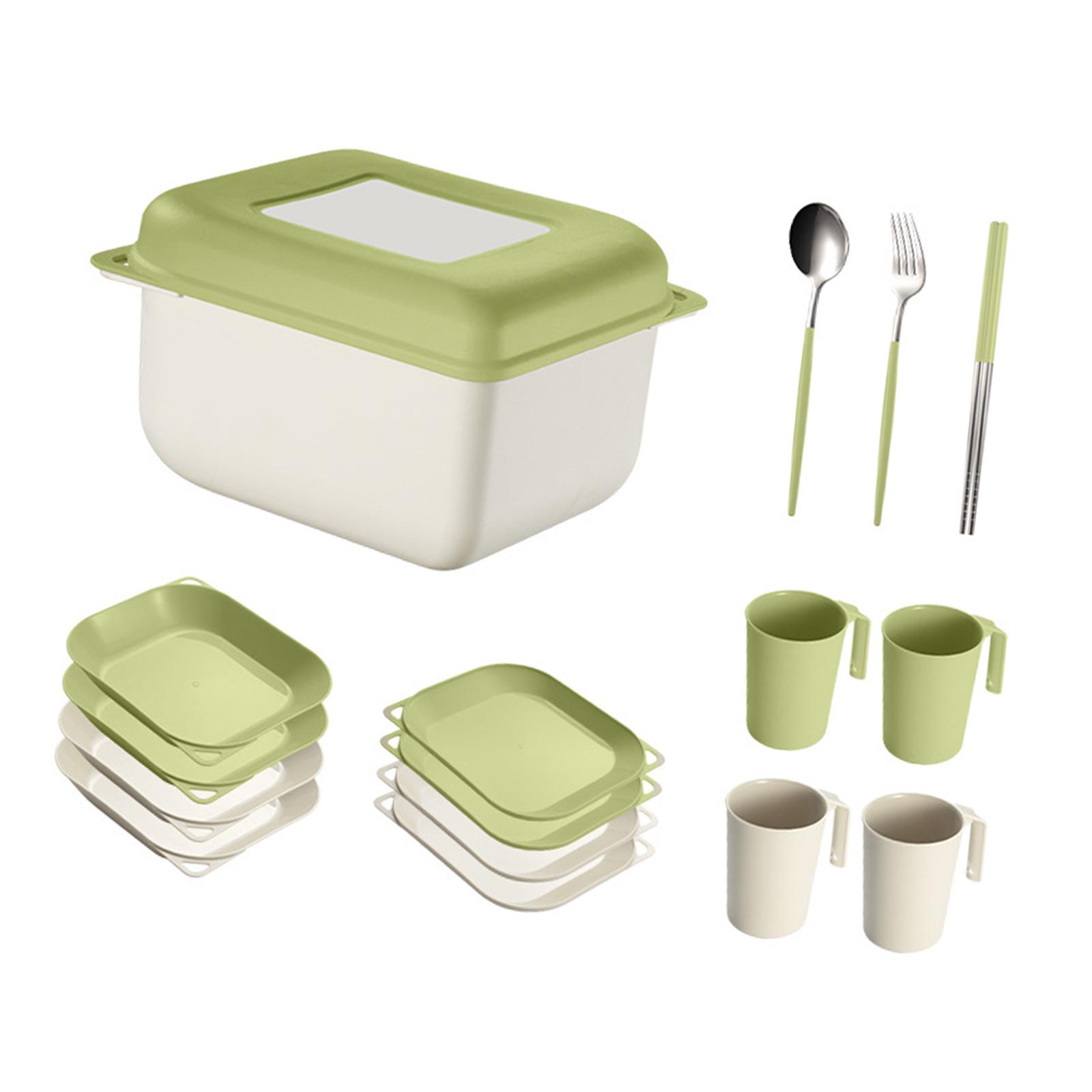 Dinnerware Sets Box Nordic Adults Cutlery Utensils Outdoor Tableware Set Camping Cutlery Set for RV Kitchen Camping Picnic Dorm