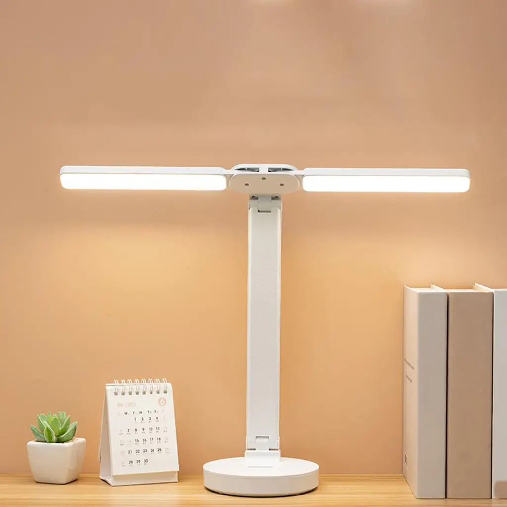Foldable LED Desk Lamp Modern 3 Lighting!3 Mode Touch Portable Double Head Reading   Lamp for Study  Children Adults