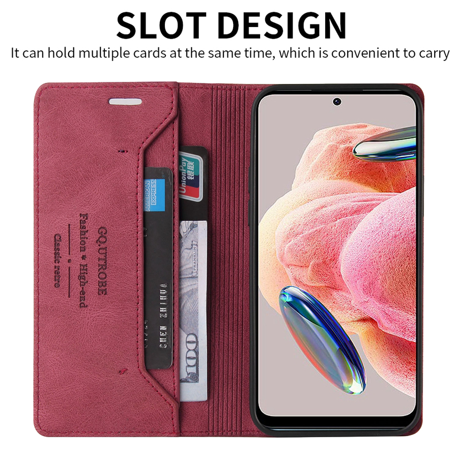 Brieftasche Anti Diebstahl Pinsel Magnetische Flip Karte Stand Leder Fall Für Xiaomi Redmi 14C 13C 12C 10C Hinweis 14 Pro + 13 12 12S 11S 11 Pro – Detail 2