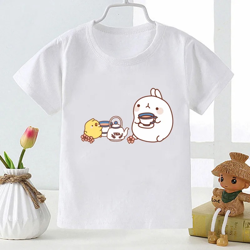 Title 18, Molang et Piupiu imprimé dessin animé T-shirt p...