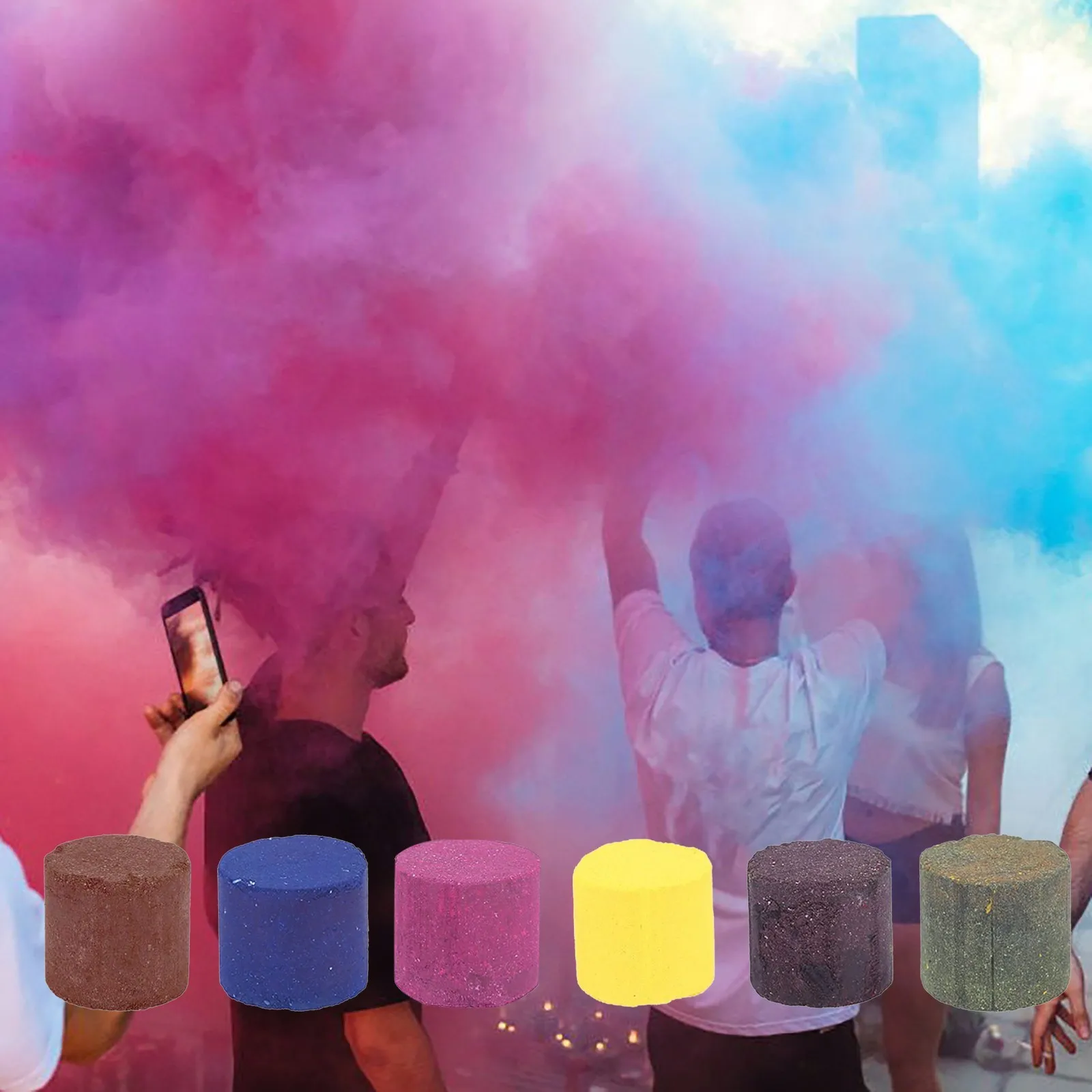Msugar Colorful Smoke Cake Smoke Effect for Halloween Party Stage Show Studio Photo Props Magic Fog 