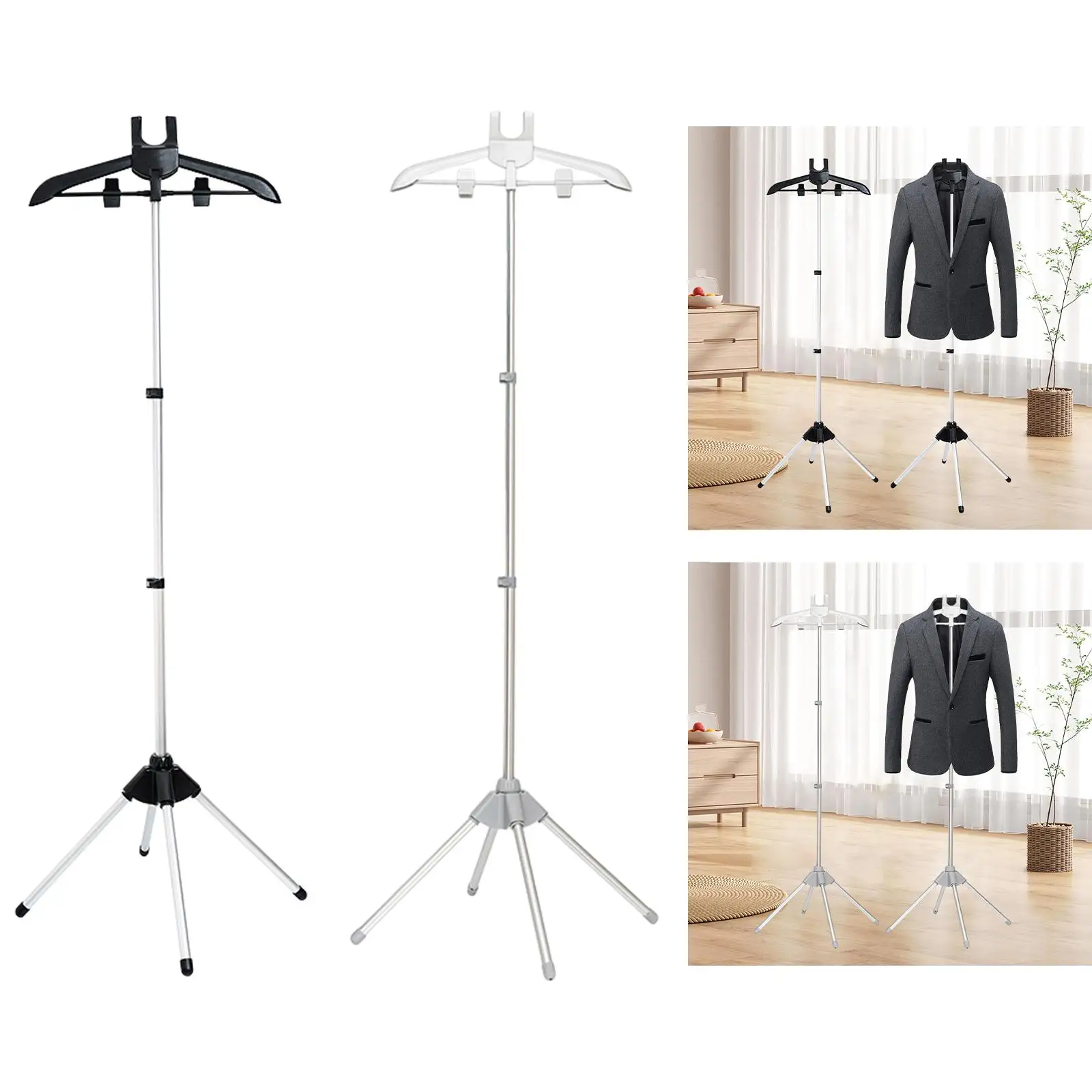 Handheld Ironing Machine Bracket Foldable Easy to Storage Metal Telescopic Adjustable Height Fittings Stand Holder for Coat