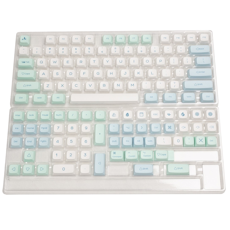 135 teclas teclado mecânico keycaps gelo cristal