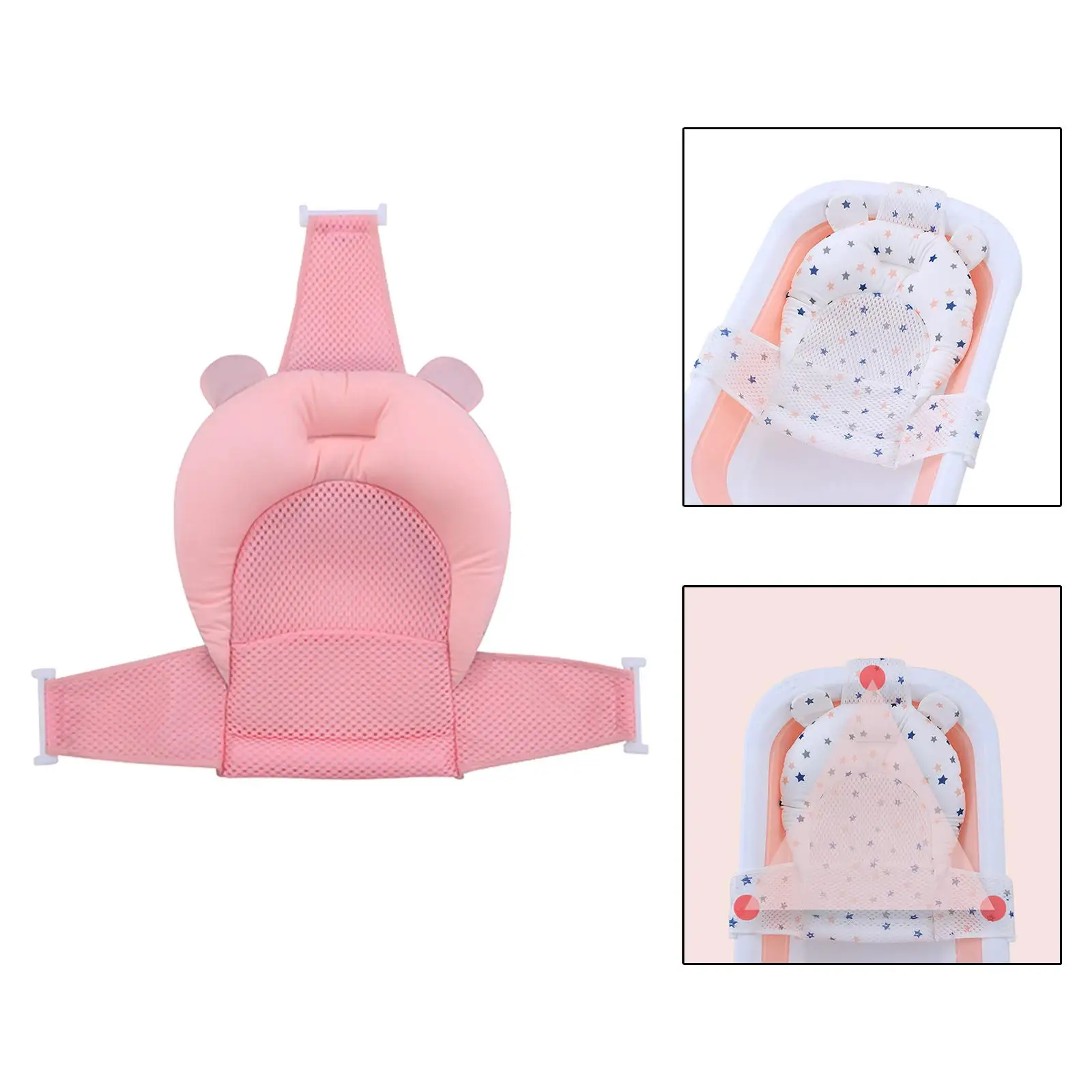 Baby Bath Cushion Pad for Bathtub Foldable Nonslip Newborn Bathtub Mat Infant Bath Supporter Net Baby Bathtub Pillow for Baby