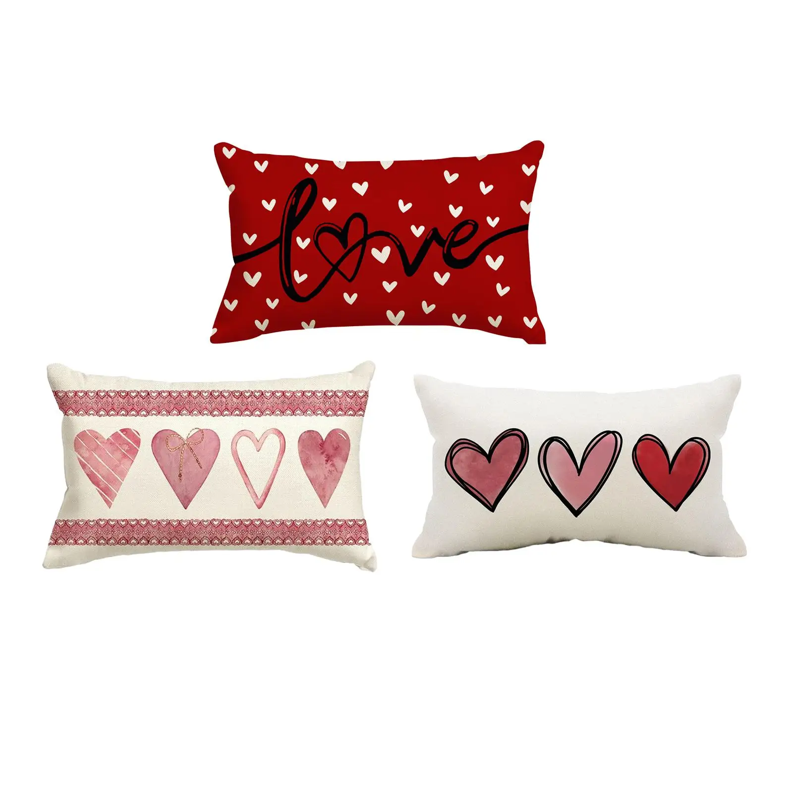 Valentines Day Pillow Cover Cushion Cover Decorative Love Heart Pillow Cover Cushion Cover for Bedroom Party Festival Wedding