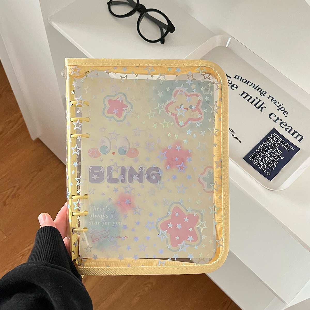 A5 Stern Transparente Abdeckung Binder Fotokartenhalter Idol Kpop Fotoalbum Foto Sammeln Buch Reißverschlusstasche Aufbewahrung Schulbriefpapier – Detail 12