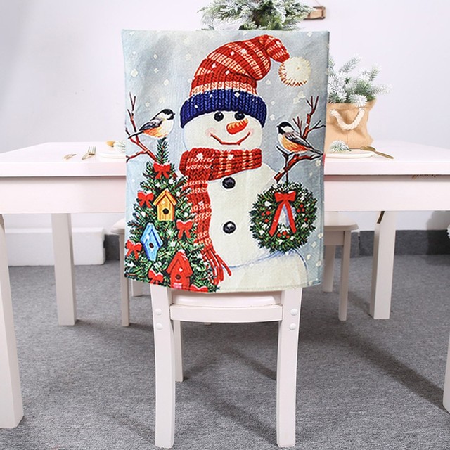 Fodera per sedia con schienale natalizio Fodere per sedie da sala da pranzo  per decorazioni per banchetti di Natale Drop - AliExpress