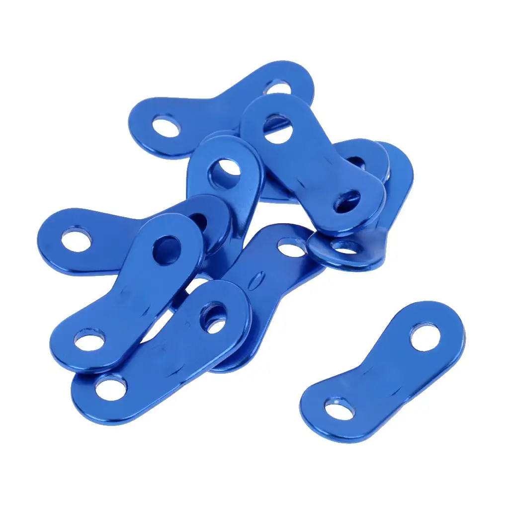 10pcs/set Aluminum Alloy Outdoor Camping Tent Guy Line Bent Runners Awnings Rope Adjusters Tensioners Blue/Coffee