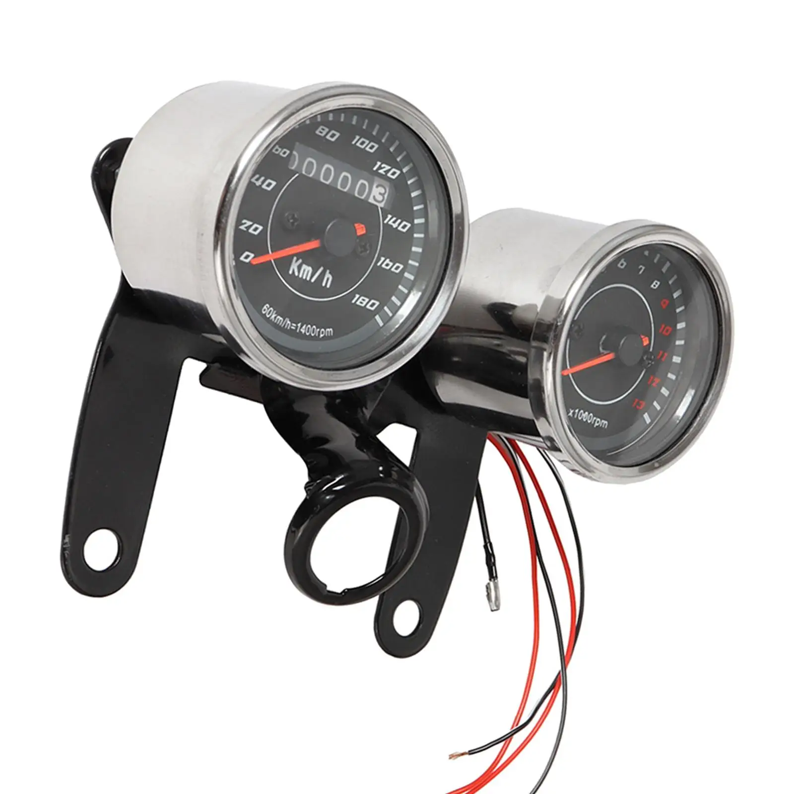  Motorcycle Speedometer Odometer Meter Gauge Instrument Parts Black