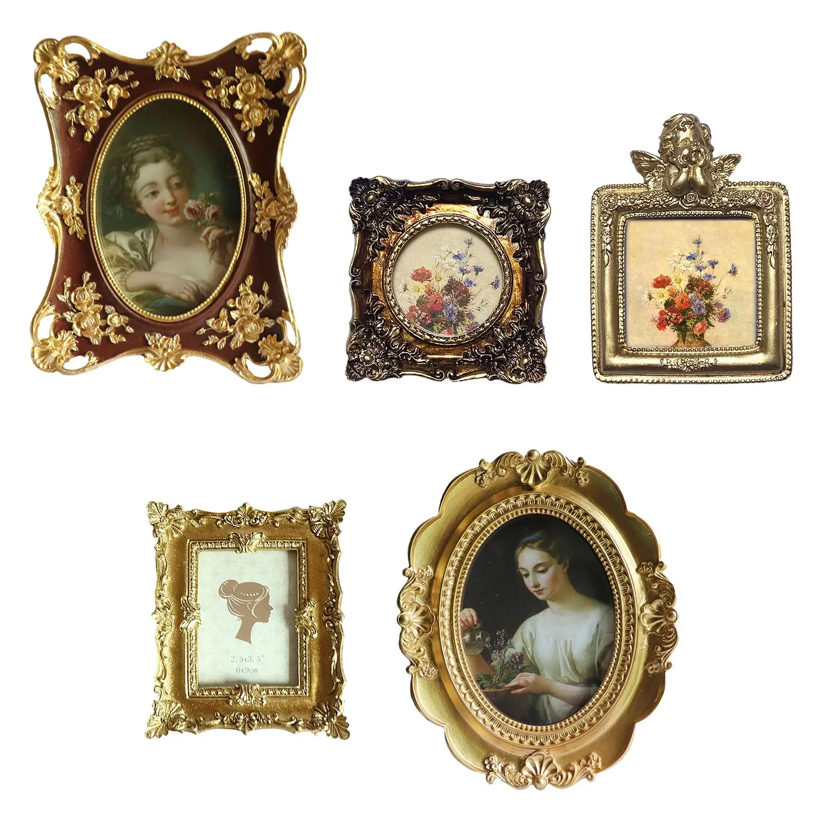 Floral Relief Antique Style Photo Frame Display Picture Frame Vintage Style