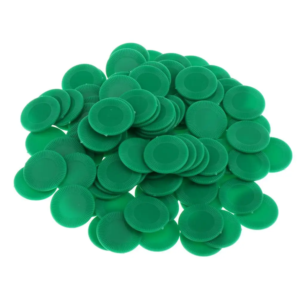 100pcs/pack ABS Plastic 23mm Bingo Game Poker Chips Casino Tokens Fun Toys