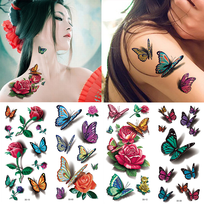 Best of 3D Butterfly Tattoos Sticker For Women Temporary Body Art Tattoo Sticker Rose Flower Feather Tattoo Lady Waterproof Fake Tatoo Reviews & Tips