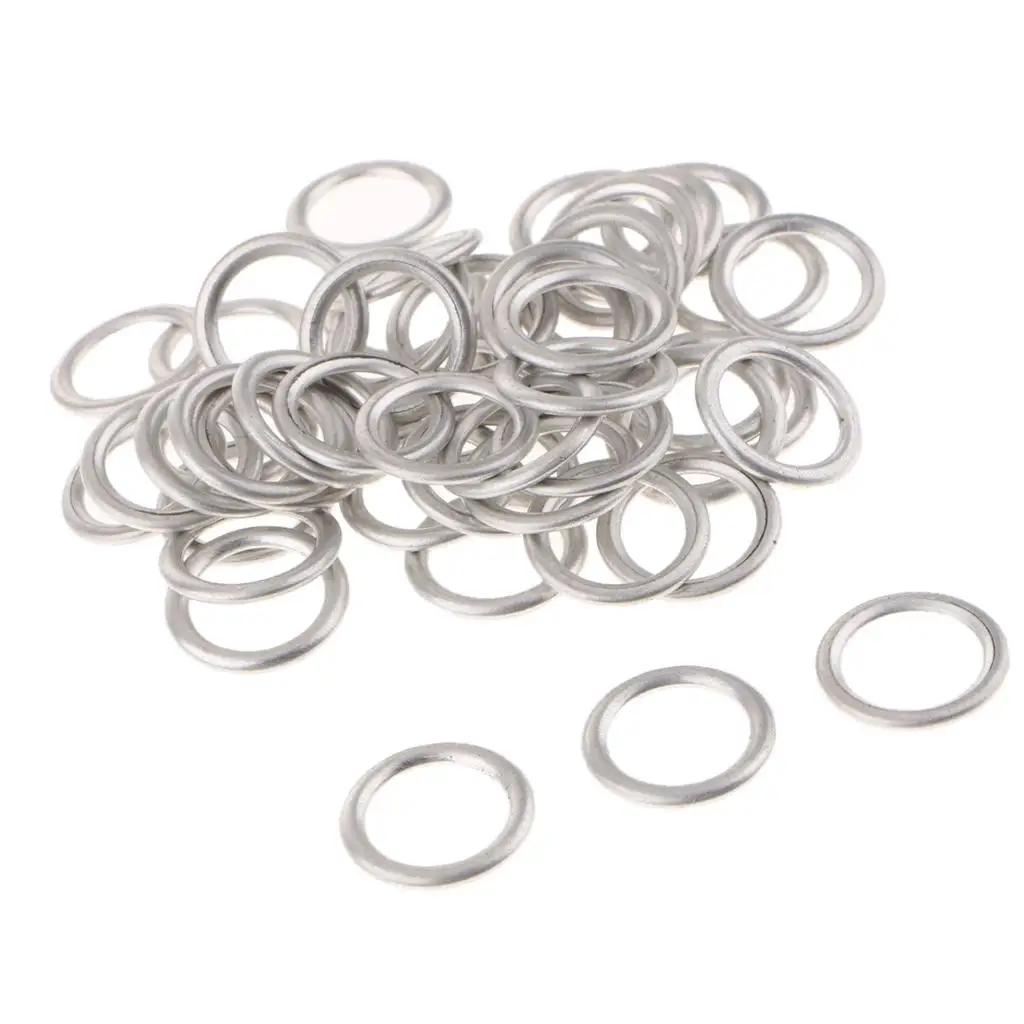 50pcs Durable Aluminum Oil Drain Plug Washer Gaskets for A4 Q5 for vw  CC, Repalces# N0138157