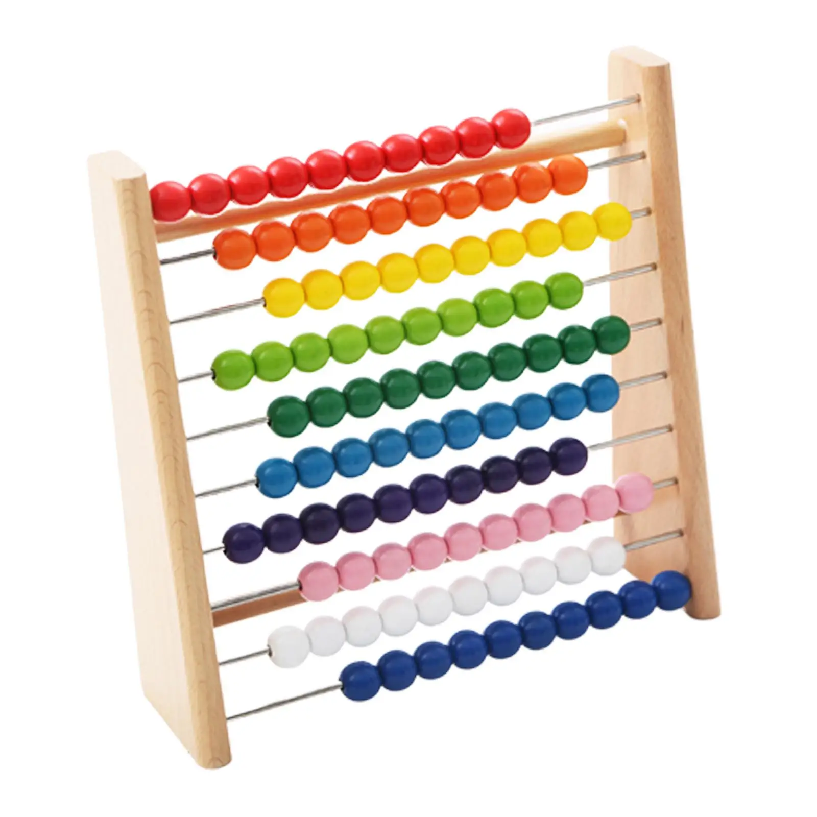 Wooden Abacus, Children Rainbow Counting Beads, Classic Counting Tool