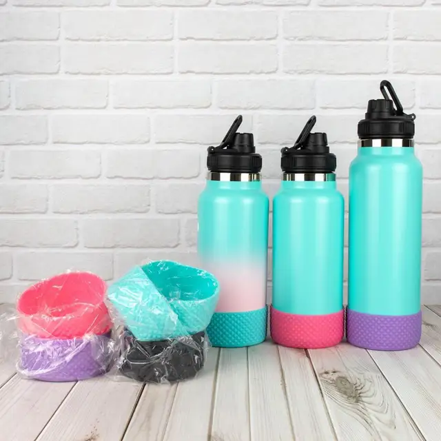 Bottle Silicone Boot Cup Silicone Rhombus Texture Bottle Boot Non