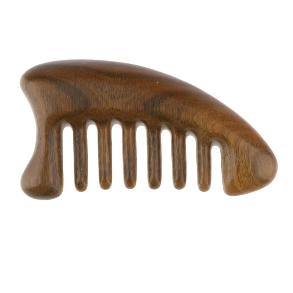 Travel  Massage Hair Beard Comb Wooden Wide  Detangling Comb