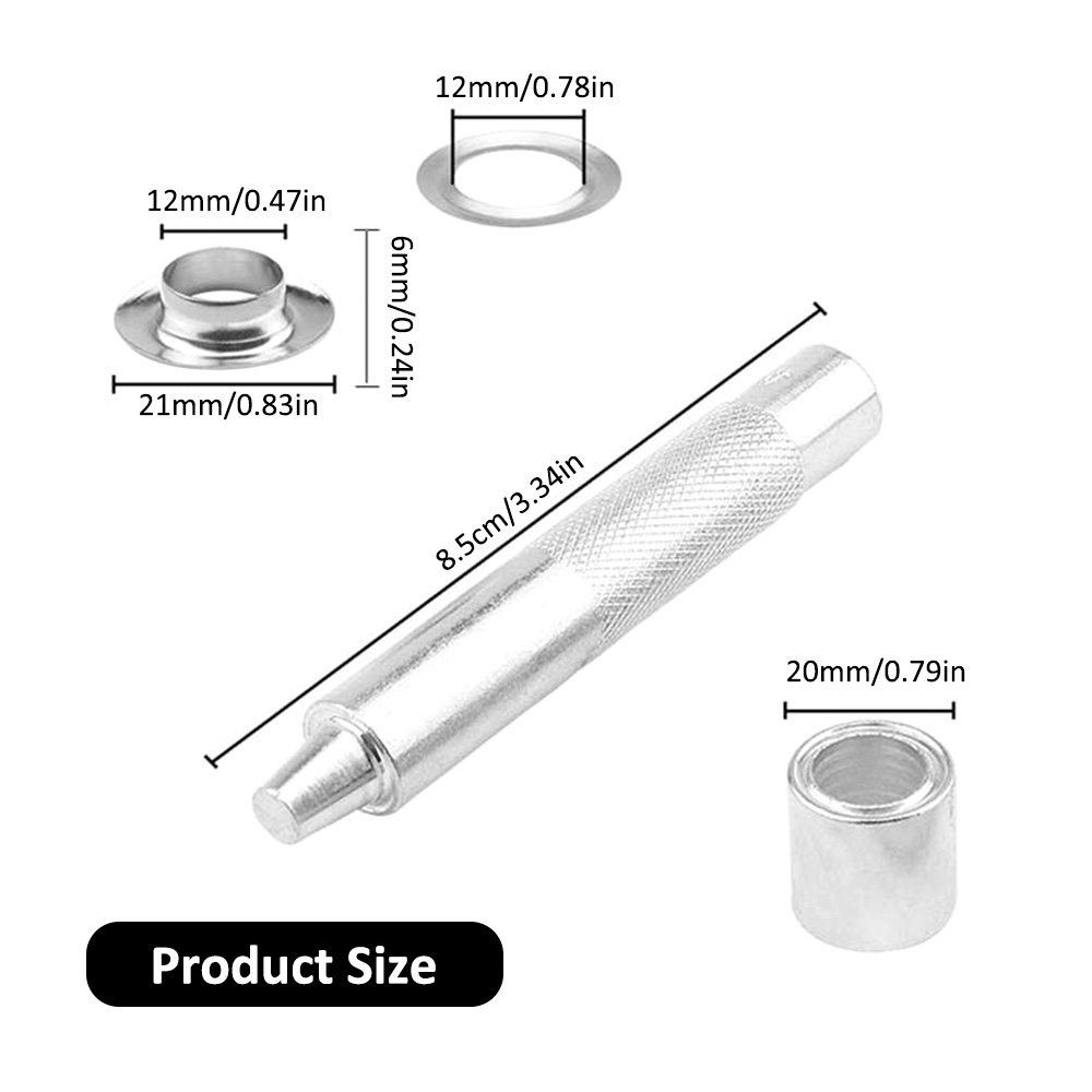 Description Picture 6 of item100Sets Grommet Tool Kit Grommet Setting Tool 1/2In Grommets Eyelets with Installation Tools & Storage Case for Curtain Clothing
