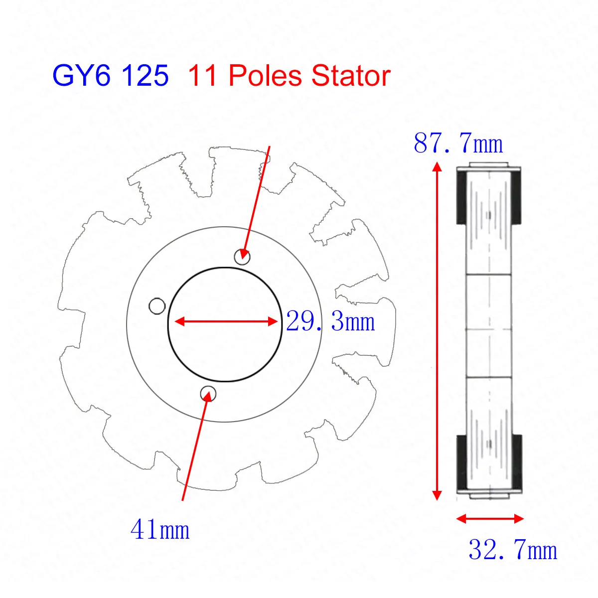 6 8 11 bobina magneto estator gy6