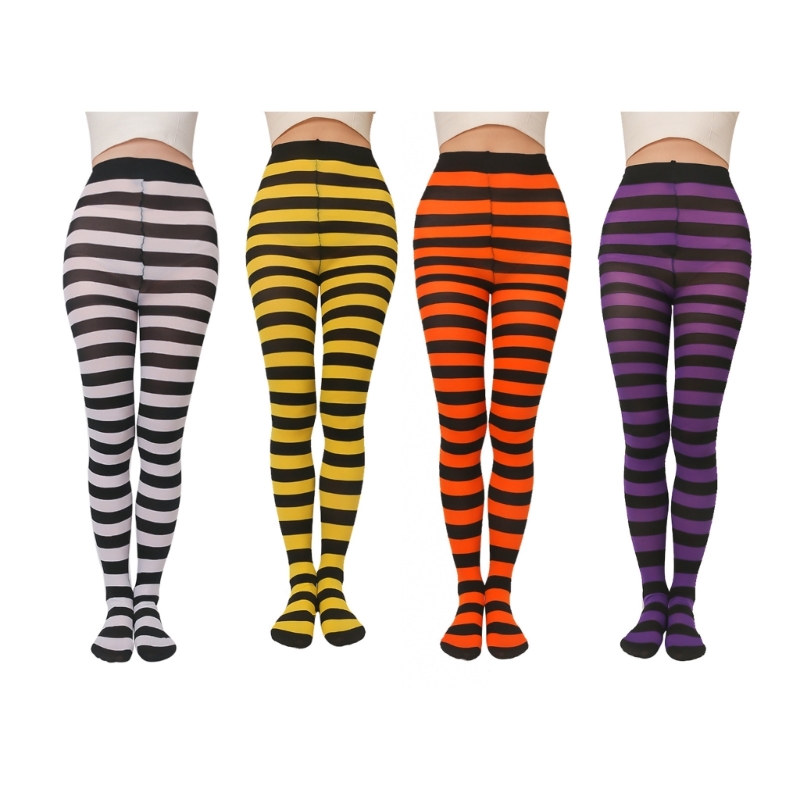 Frauen lässig gestreifte Strumpfhose Weihnachten gestreifte Leggings in voller Länge Strumpfhosen – Detail 1