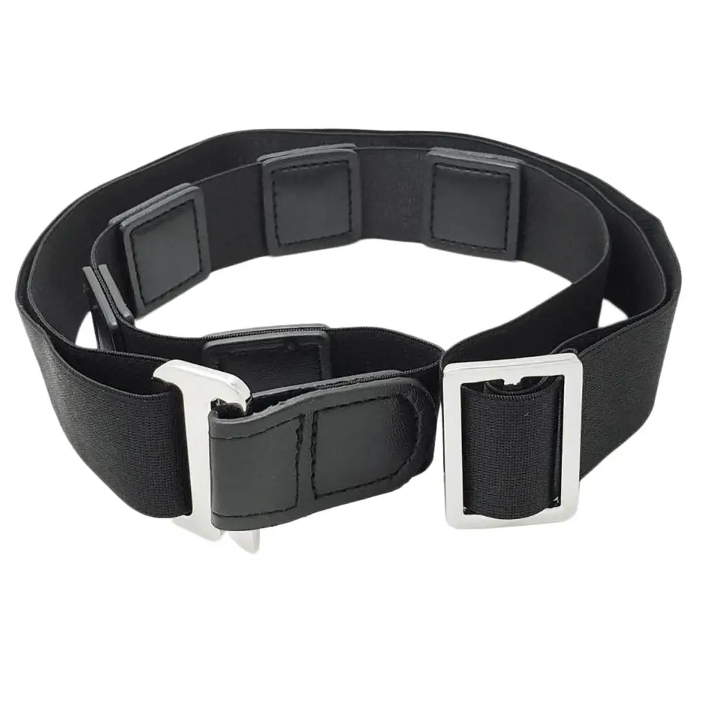 Mens Black Shirt Stay Belt Non- Anti Wrinkle Hidden Belt Adjustable