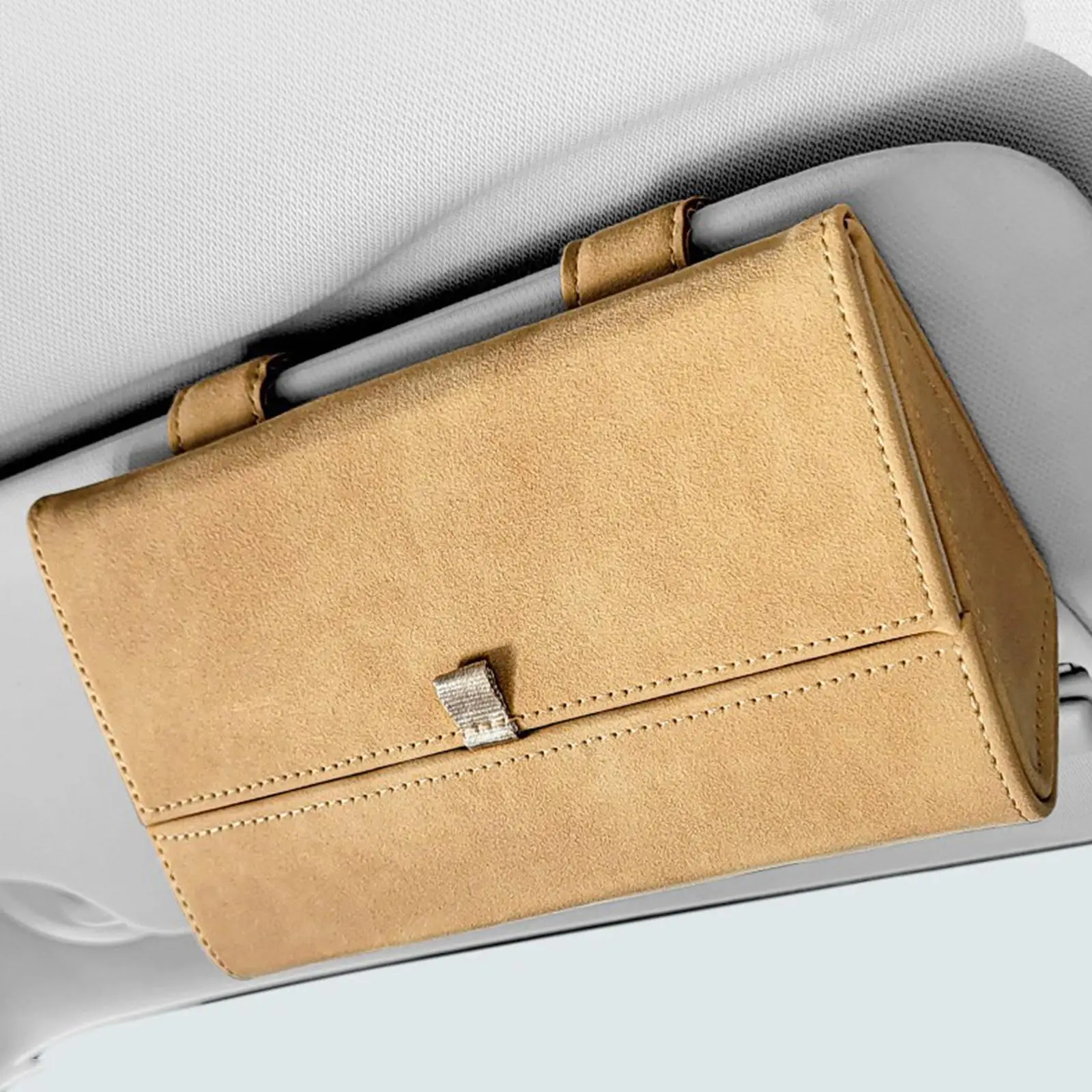 Leather Car Visor Sunglasses Case Universal Protector Sun Visor Storage Box