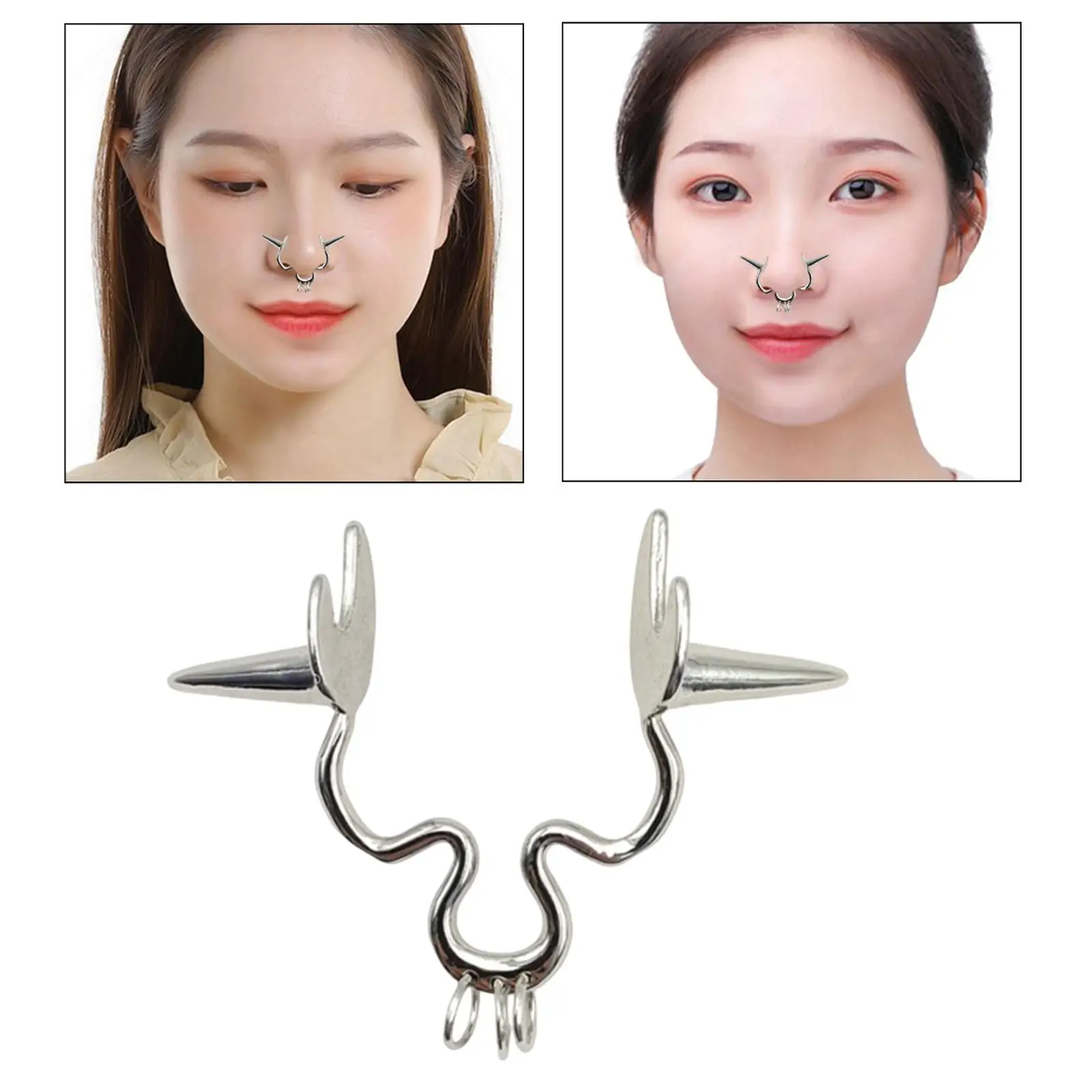Pointed Cone Nose Ring Nose Piercings Jewelry for Women Men Nose Cuffs Rings