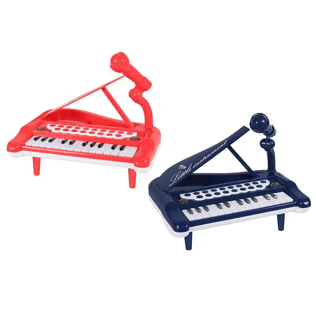 Mini Electronic 2 Piano Keyboard With Microphone Playset  Toys