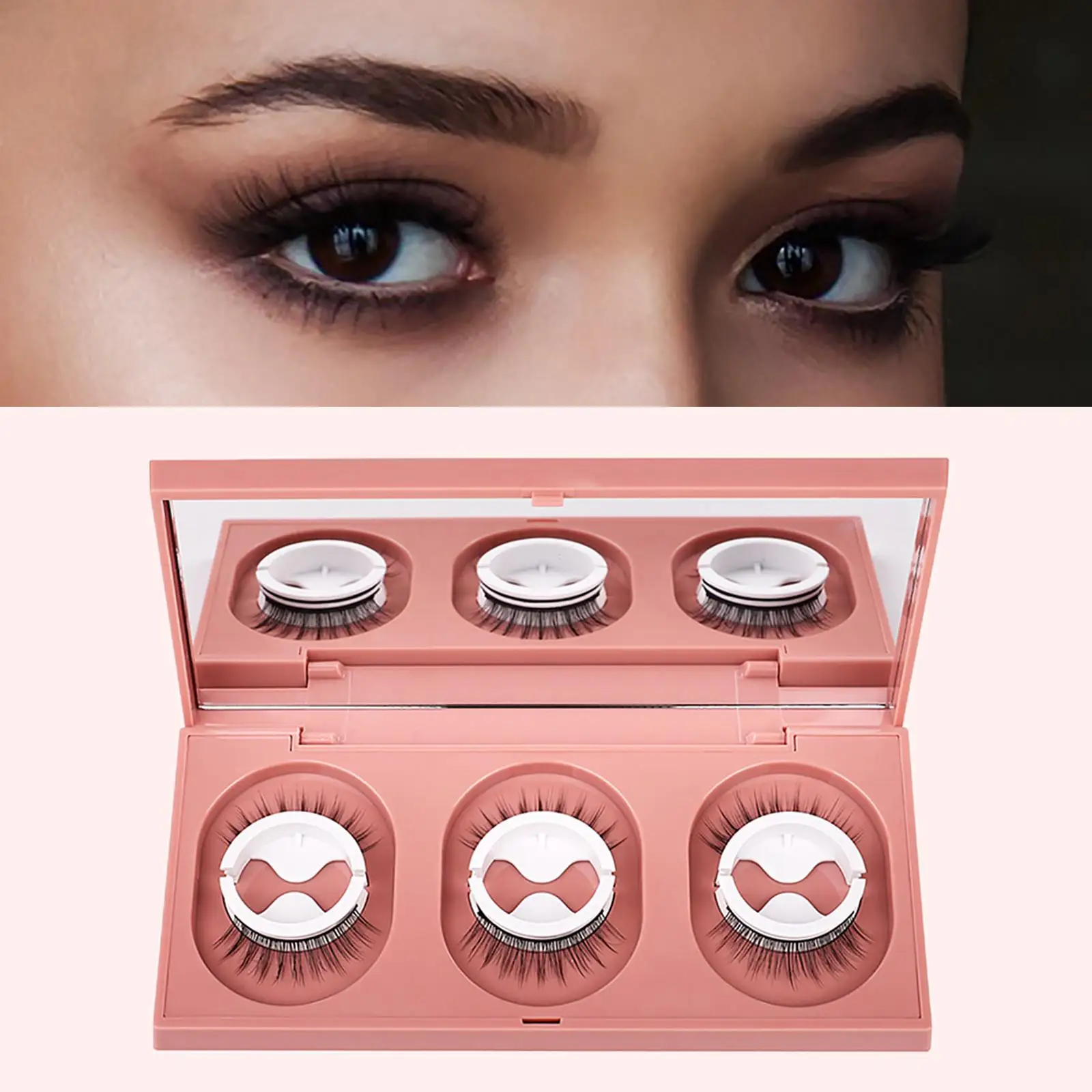 Reusable Self-Adhesive Eyelashes Reversible 3D Makeup Natural Look Slender Long Glue Free Gifts Women Multiple False Eye Lashes