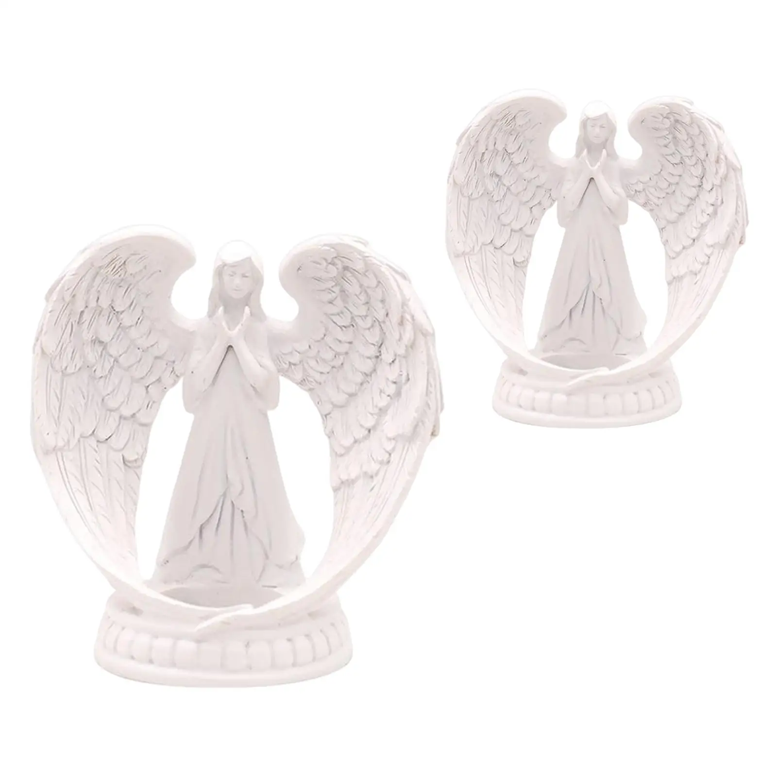 Resin Praying Angel Candle Holder Angel Wing Figurine Decorative Votive Candle Holders for Birthday Decoration