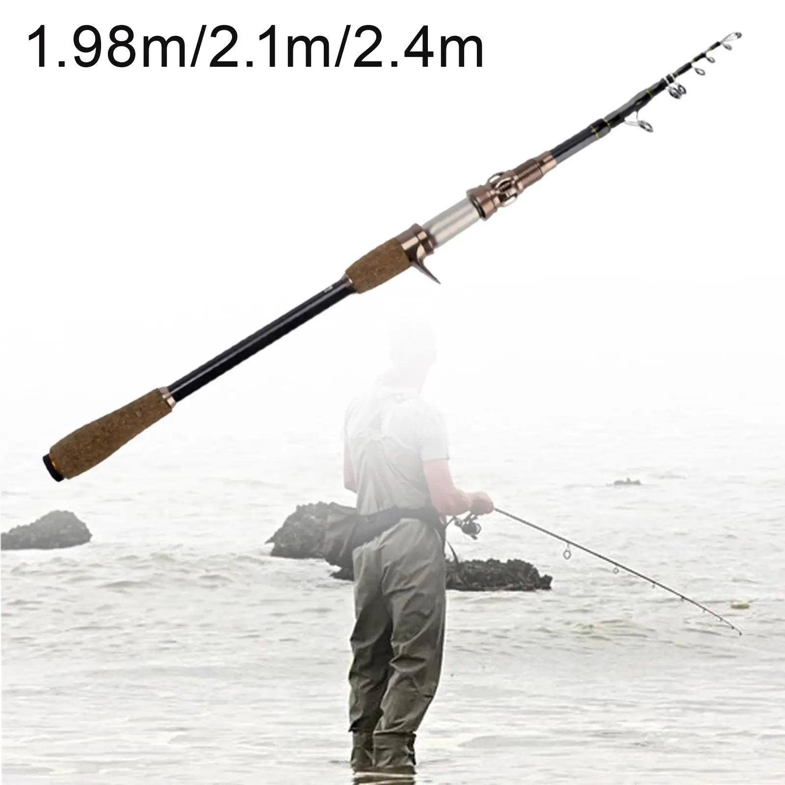 Fishing Rod Surf Casting Rod Straight Handle Portable Fishing Pole High Carbon Fly Fishing Rod for Trout Bass Trout Pike