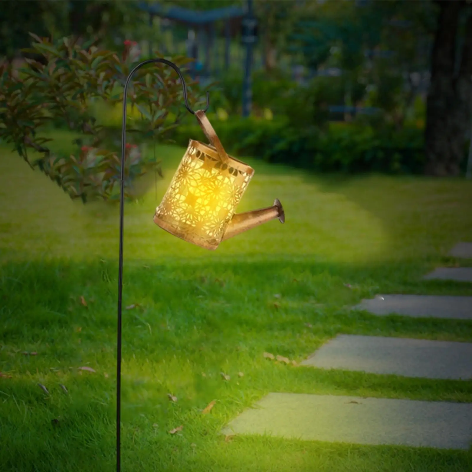 Solar Watering Can Lights Bunch Lights Waterfall DIY Lamp Firefly Ornaments Starry Sky Light for Garden Backyard Lawn Easter Eid