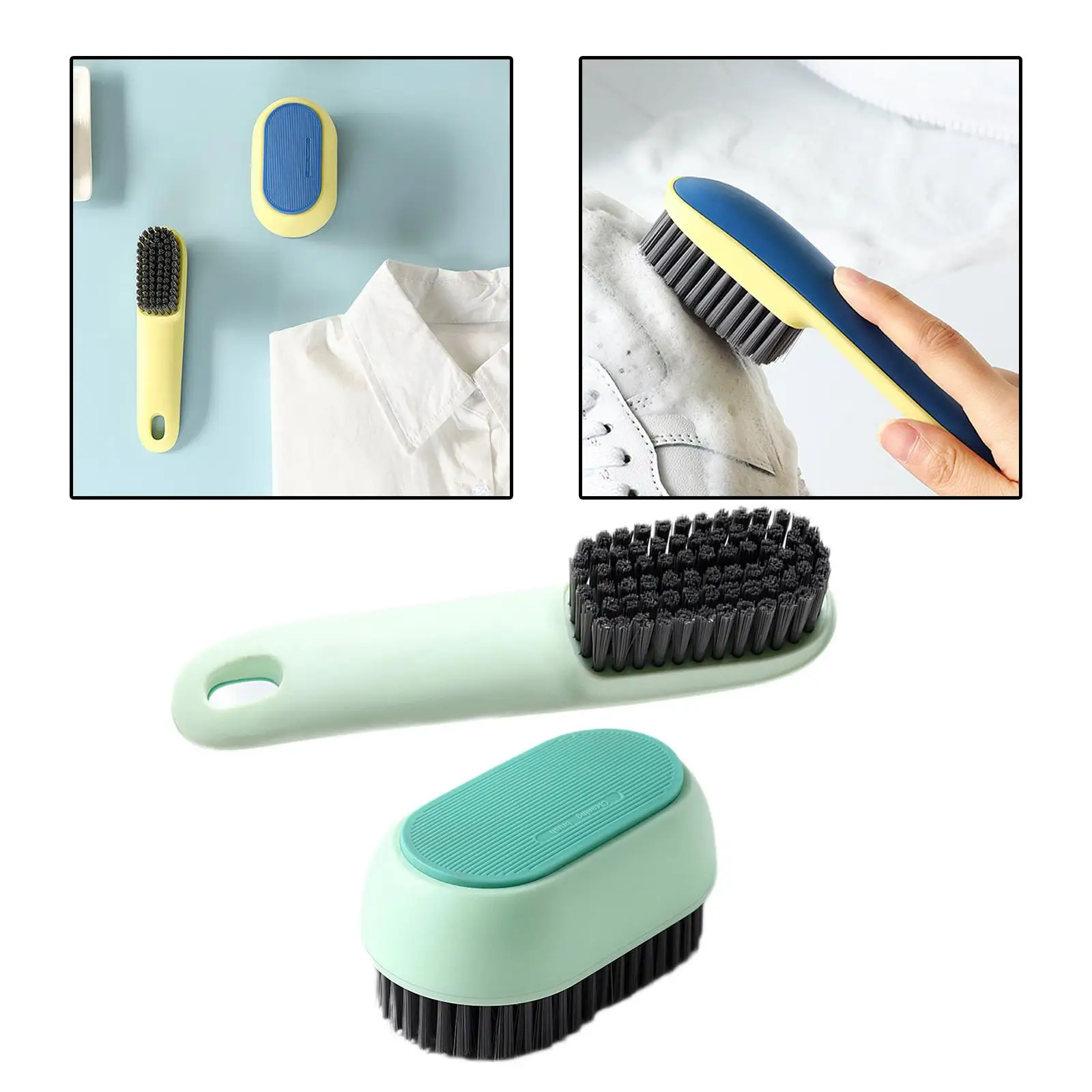 Multipurpose Shoe Brush Cleaner Cleaning Brush with Clothes Brush Cleaning Tools Shoe Shine Brush for Bathroom Travel Outdoor