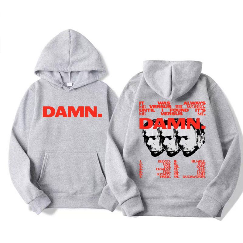 Title 5, Kendrick Lamar Damn Print Hoodies Rap Hip Hop V...