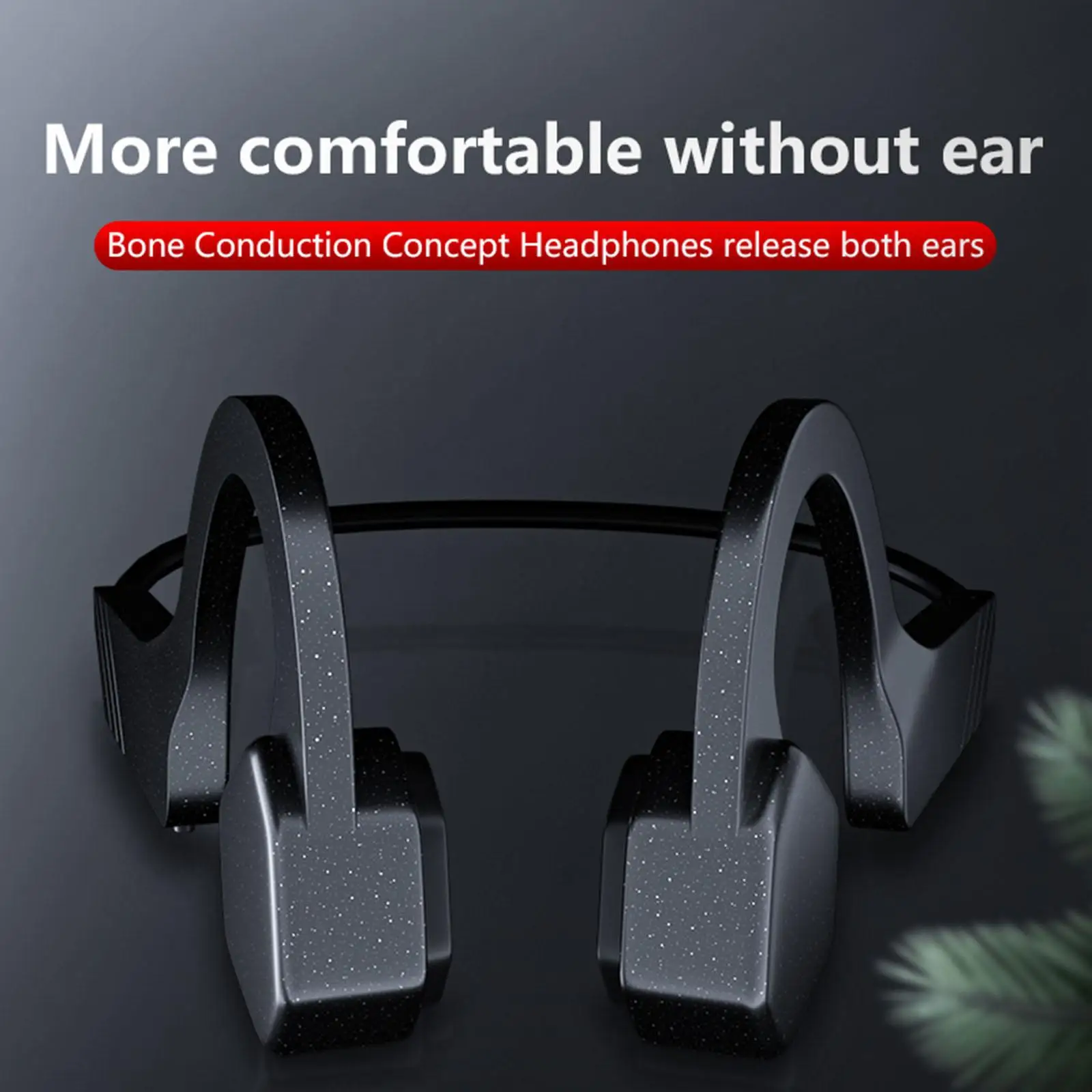 Air Conduction Headphones 360 Degree Bending Lightweight Build in Mic Bluetooth 5.2 Open Ear Headset for Yoga Listening Workout
