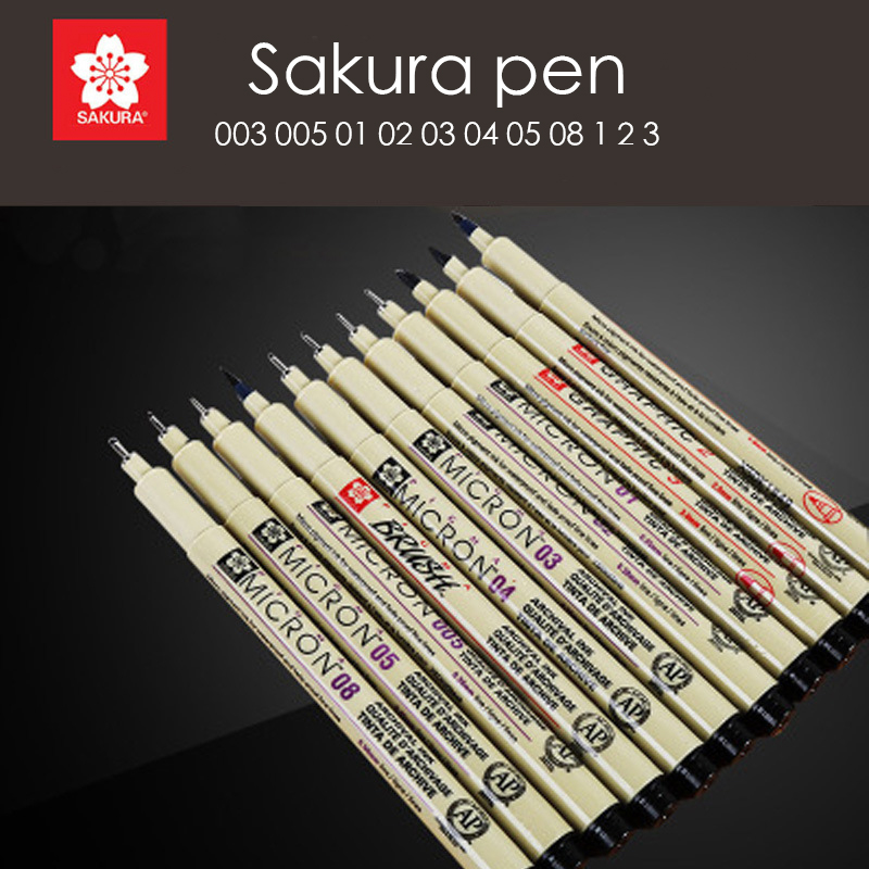 1 stücke Schwarz Tinte Japan Pigma MicronPen Wasserdichte Hand-Gezogen Design Skizze Nadel Stift Fineline Stift für Comic Schule kunst Liefert – Detail 1
