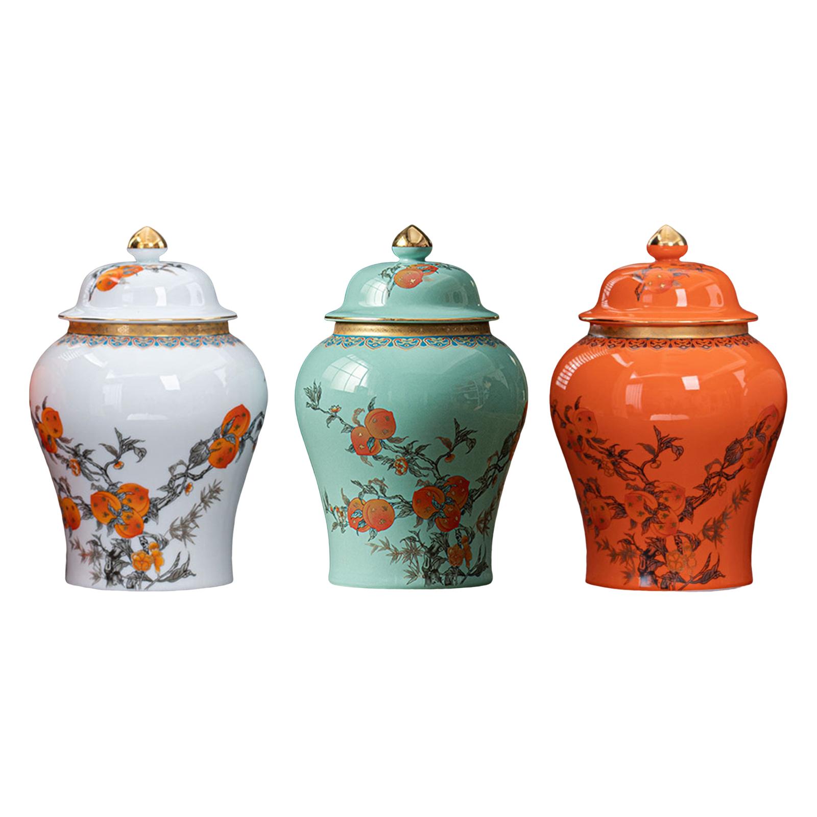 Ceramic Ginger Jar Tea Storage Jar Multi Purpose Delicate Chinese Style