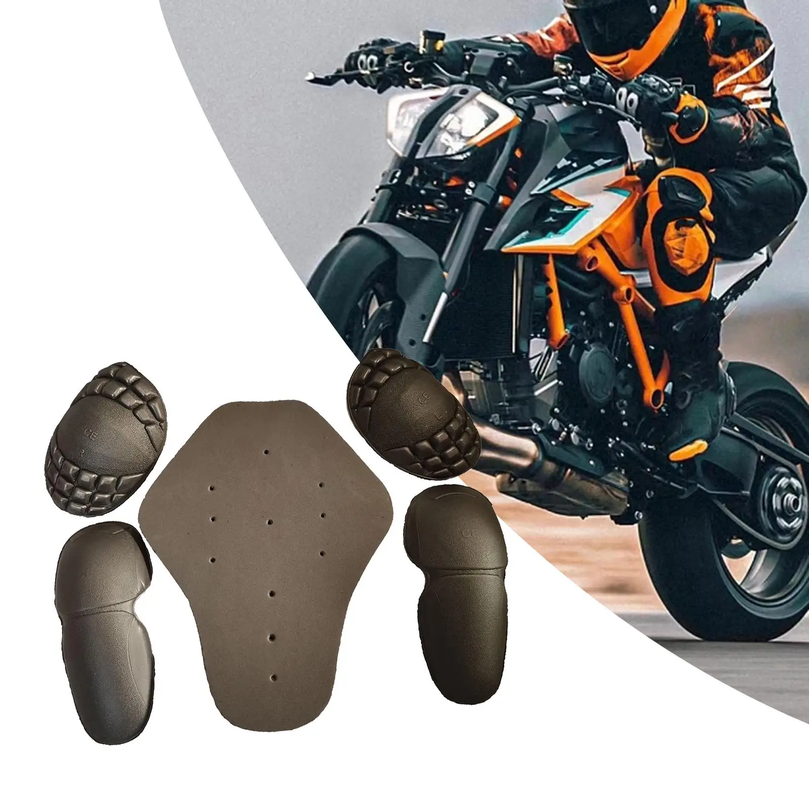 5x Motorbike Body Protective Gear EVA Detachable Insert Protector Set Motorbike Protection Pad for Motocross Sport Adults