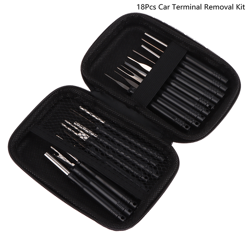 18 Stück Auto-Terminal-Entfernungs satz Reparatur inspektions werkzeuge Auto-Kabelst ecker entfernen Stift abzieher elektrische Draht Crimp-Demontage werkzeuge – Detail 1
