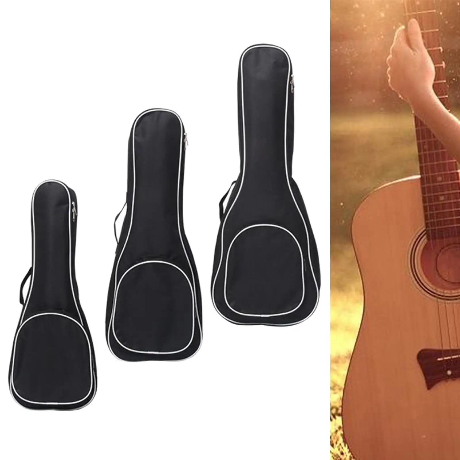 Ukulele Storage Bag Zipper Musical Instrument Accessories Shockproof with Handle