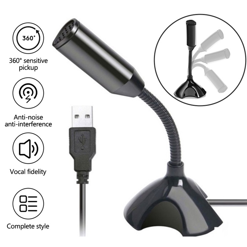 Title 7, 3.5mm Laptop Microphone USB Desktop Stand Mic W...