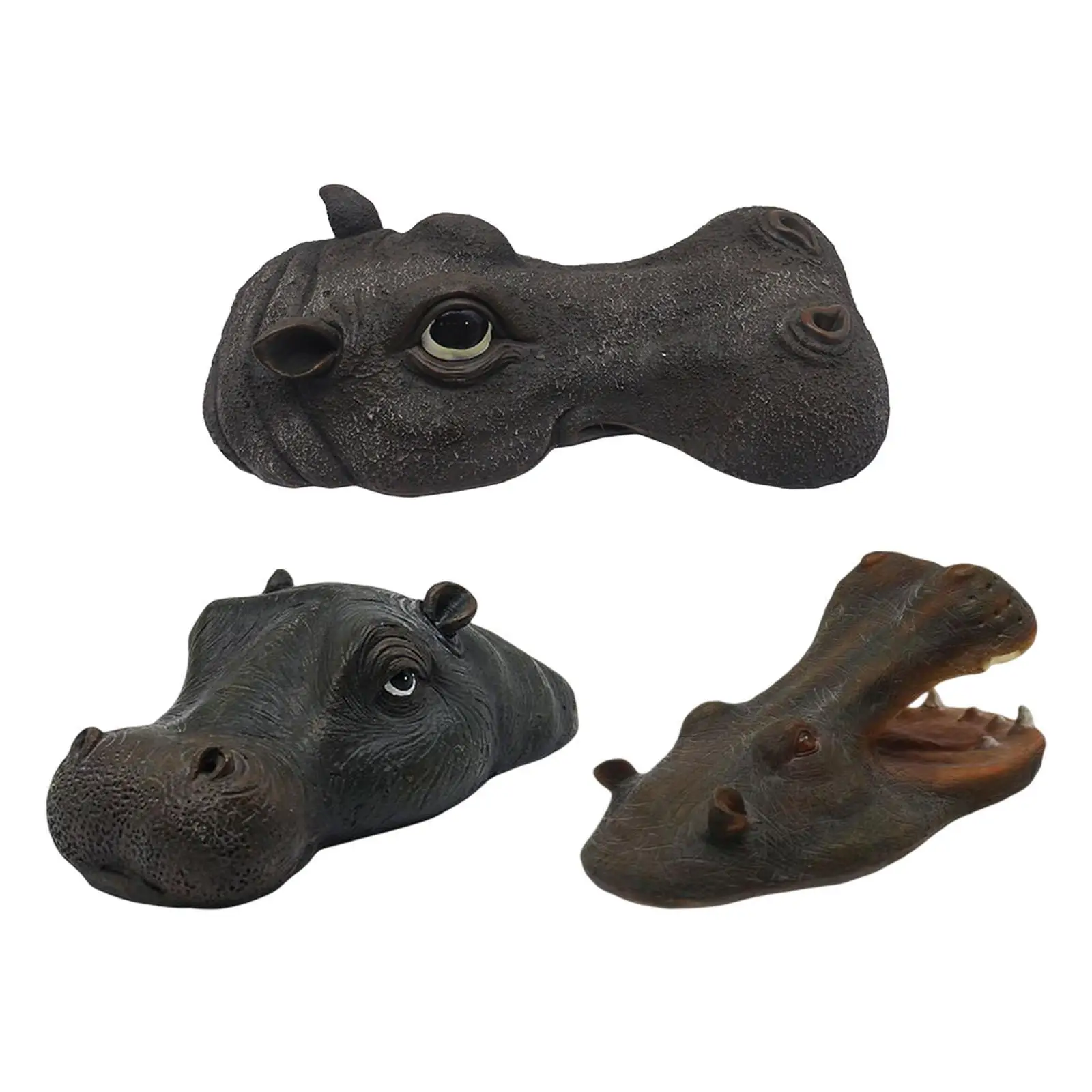 Creative Floating Hippo Head Art Ornaments Sculpture Animals Statue Crafts