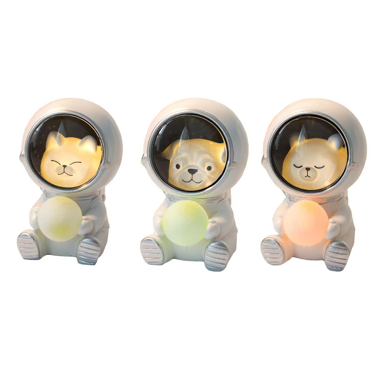 Cute Pet Astronaut LED Nightlight Spaceman Sculpture Art Craft for Office Living Room