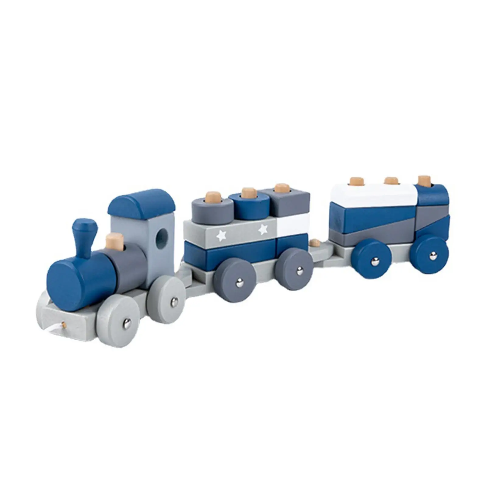 Kids Wooden Stacking Train Preschool Pull Along Puzzle for Children Baby