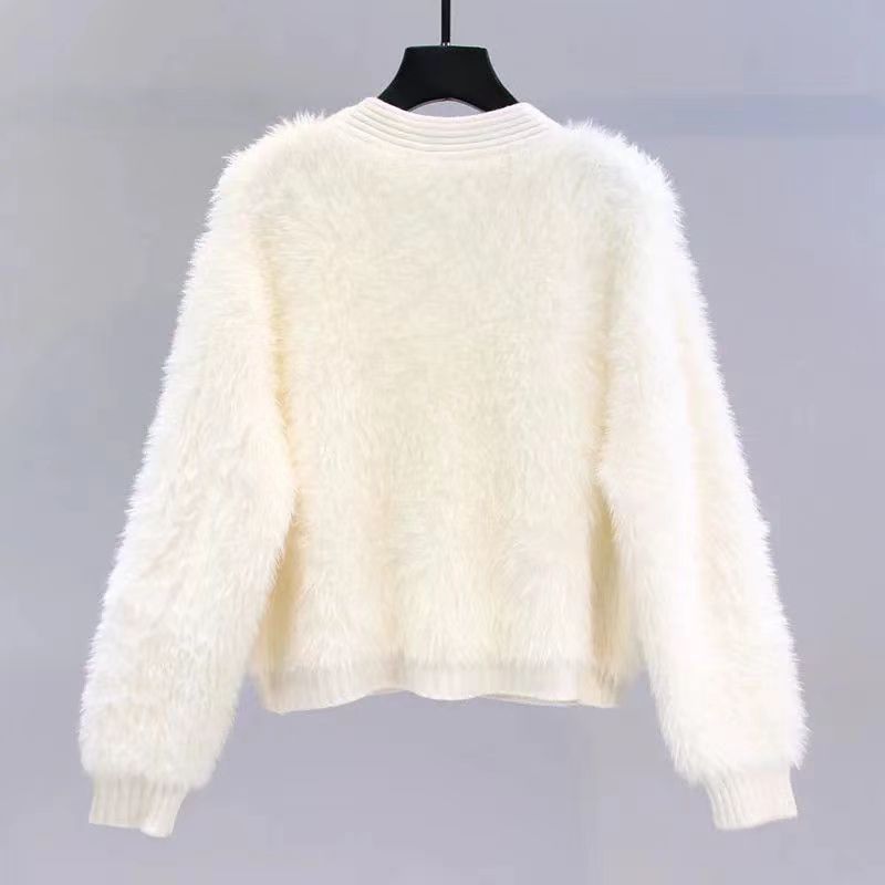 pérola para mulheres, cardigans fofos, estilo francês,